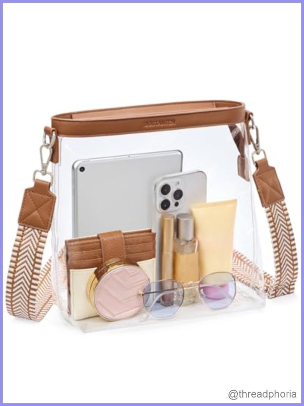 Clear Stadium Approved Crossbody Purse for Concerts with Adjustable Strap